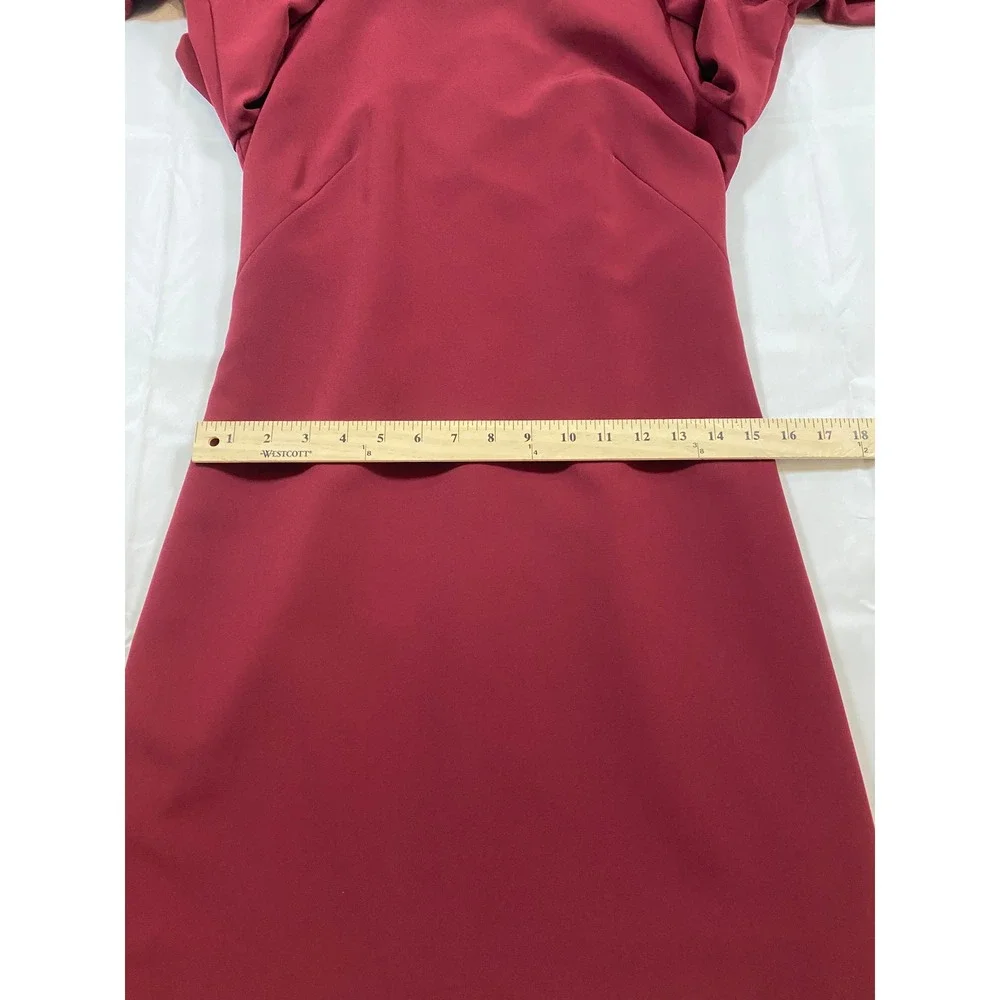 Milly Burgundy Tiered Bell Sleeve Crepe Shift Dress‎ Cocktail Valentines Size 2